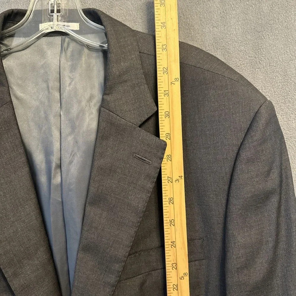Peter Millar Blazer 100% Wool Mens 46L Sports Coat Suit Jacket Solid Gray Golf - Picture 3 of 12